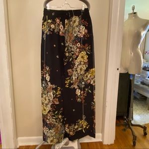Zara wide leg floral drawstring pant